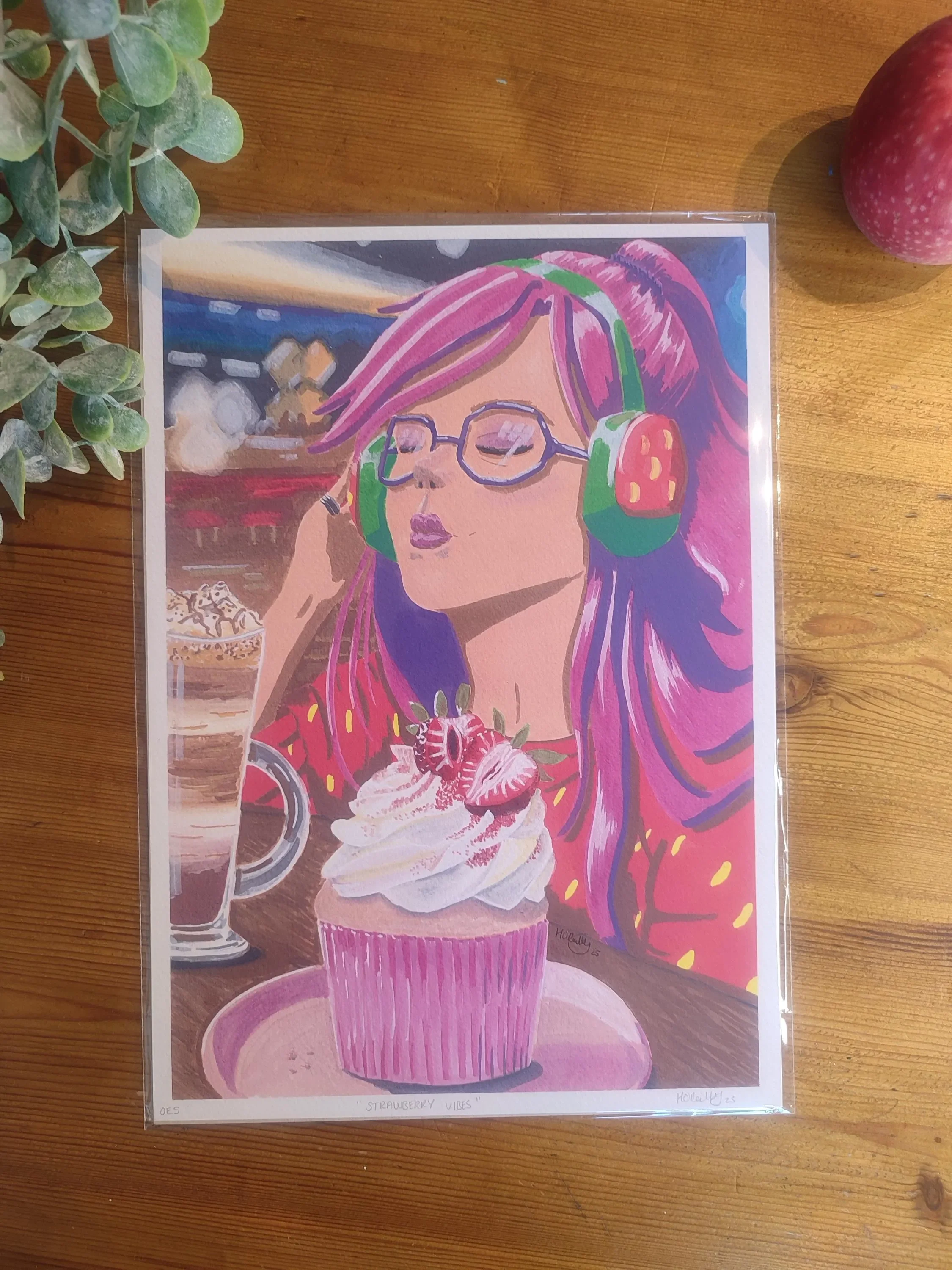 A4 signed print- Strawberry Vibes