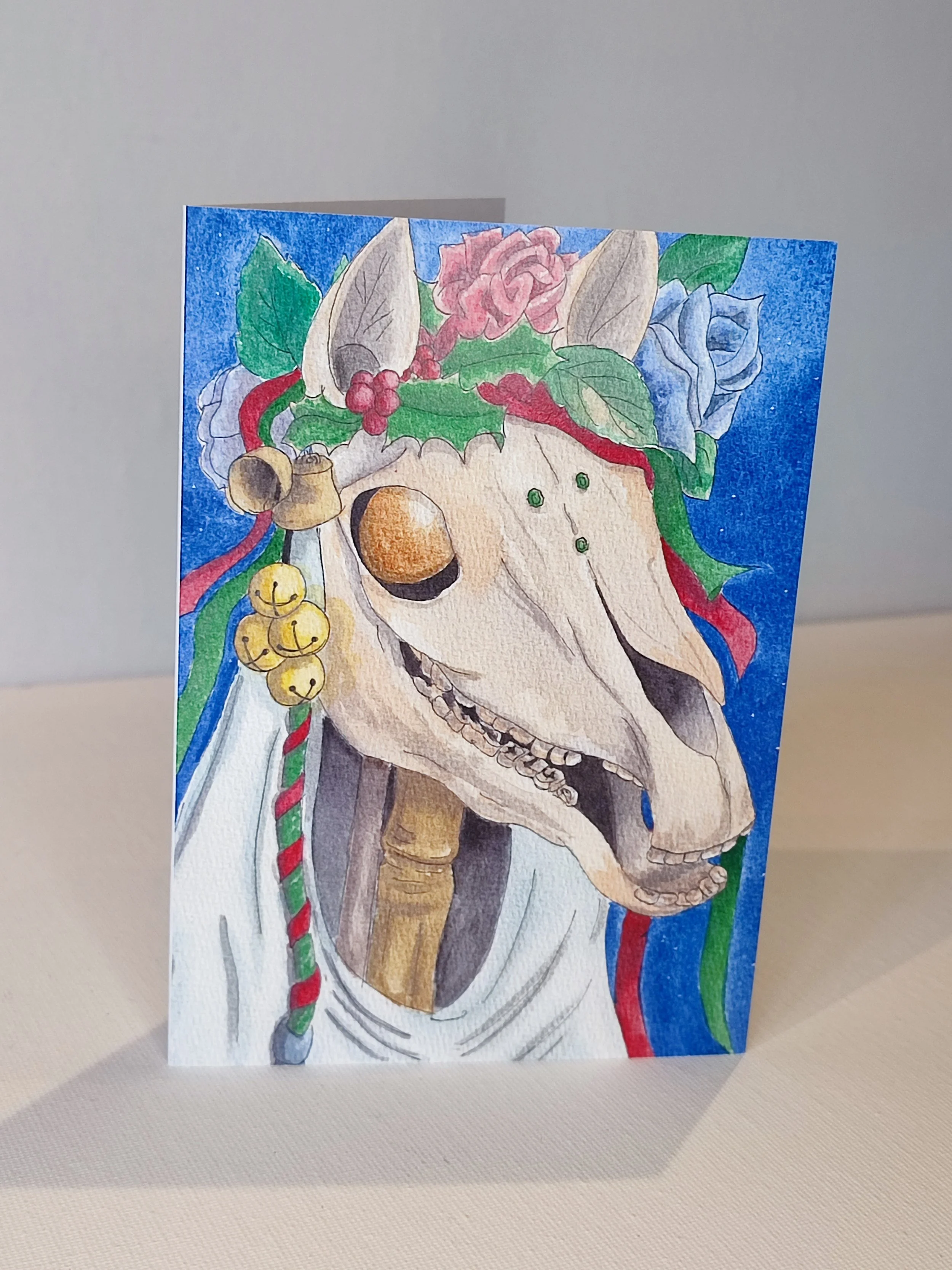 Mari Lwyd A6 Christmas Card 2026