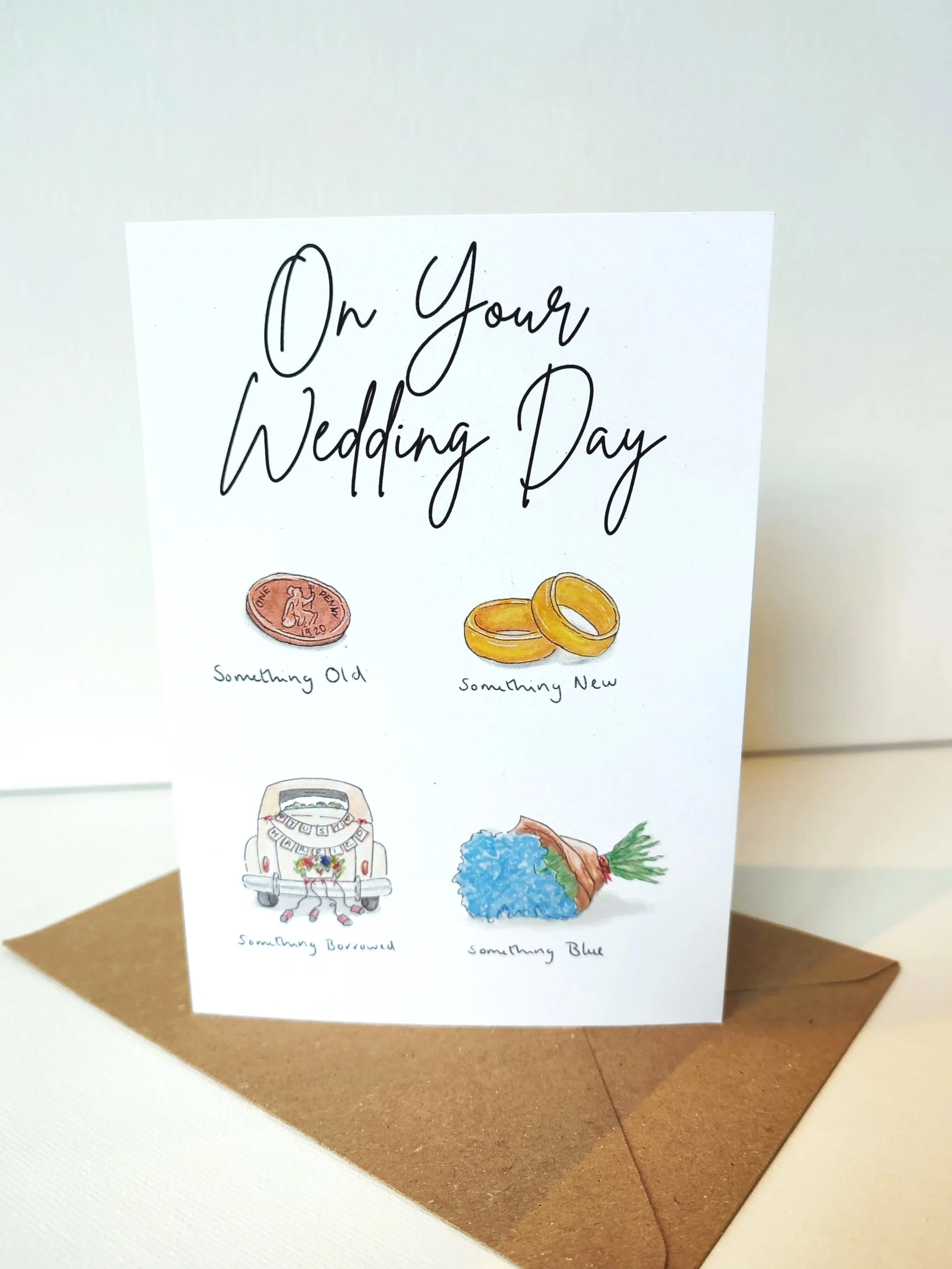 On Your wedding day card something old something new something borrowed something blue