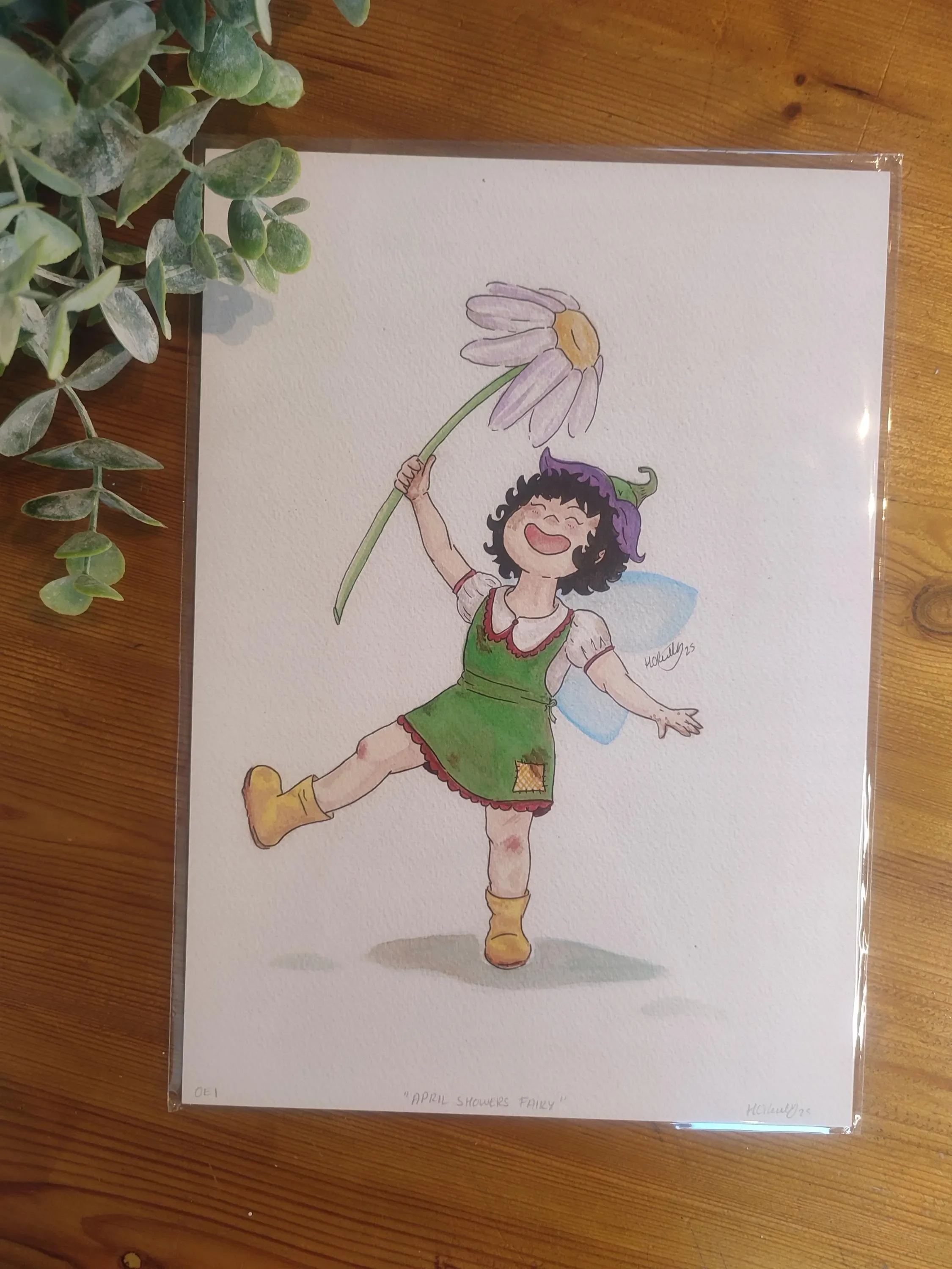 April Showers Fairy A4 Signed Print
