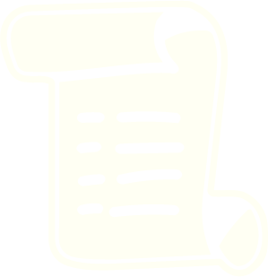 A simple black and white illustration of a receipt or list.