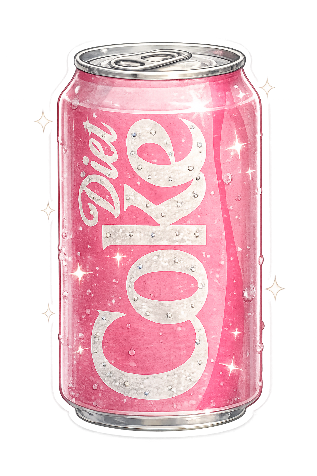 Pink Soda Sparkle Can Sticker