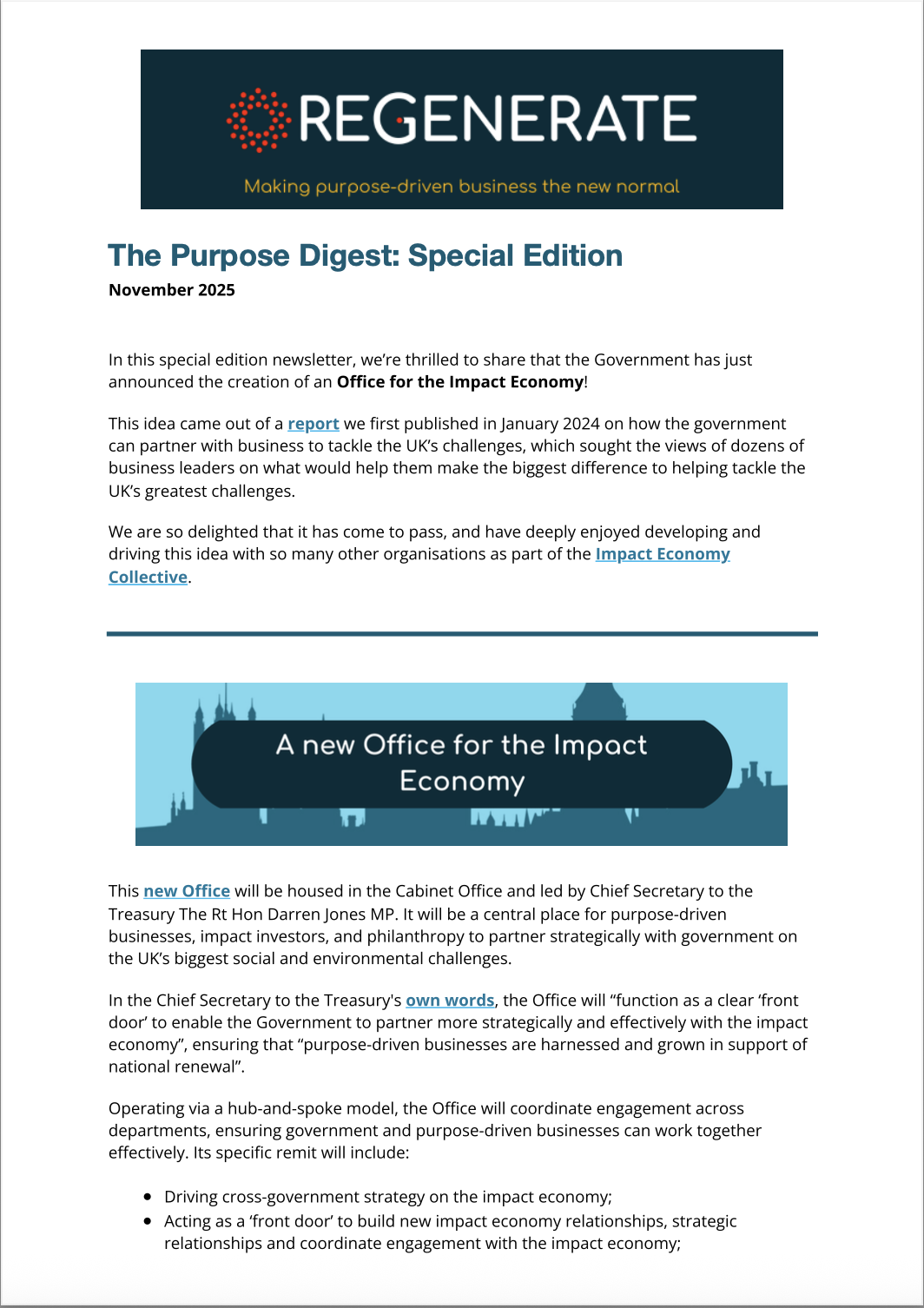 Big news Government announces an Office for the Impact Economy November 2025 Special Edition