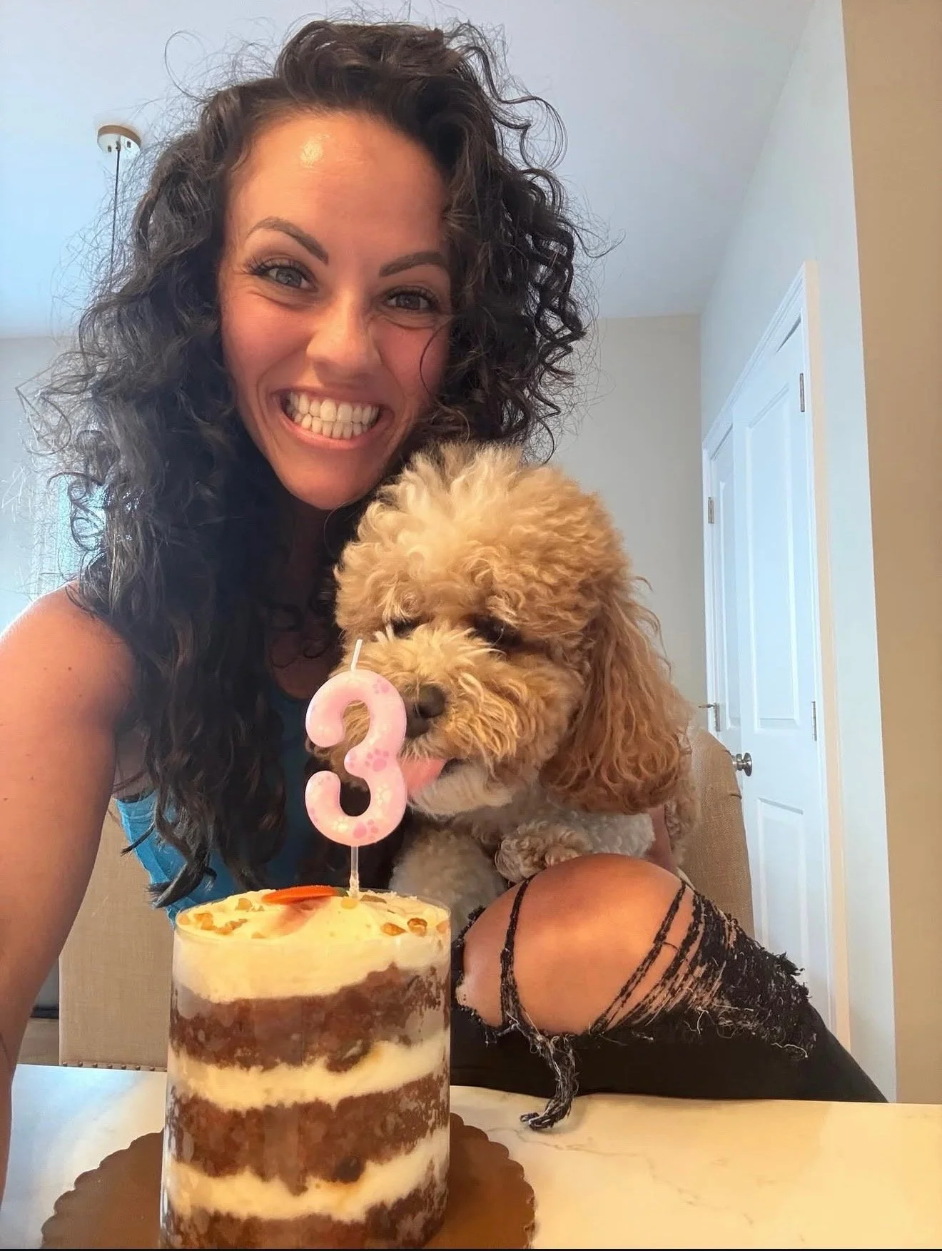 Cavapoo puppy with mom