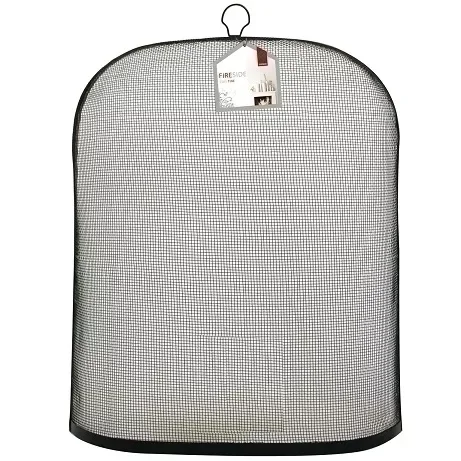 Fire Guard Dome 21" x 19" Black w/ Brass Handle