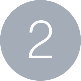 Número 2 em um fundo cinza claro dentro de um círculo cinza visível.