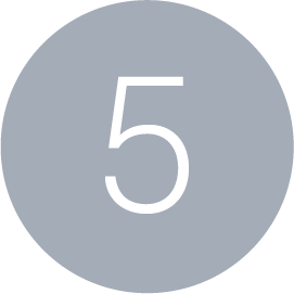 Número 5 branco sobre fundo cinza