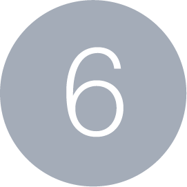 Número 6 em fundo cinza
