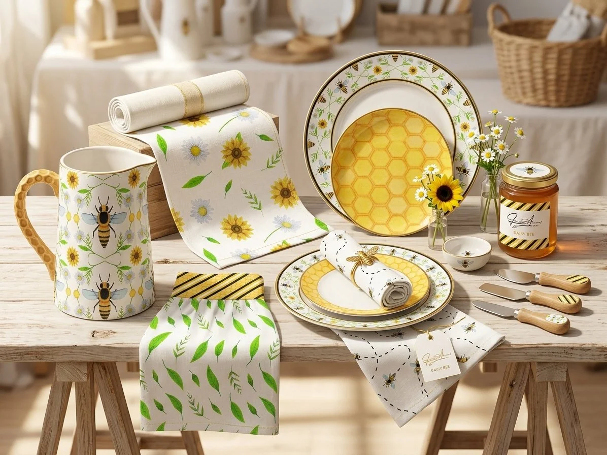 Daisy Sunflower Bee Art Licensing Pattern for Home Decor