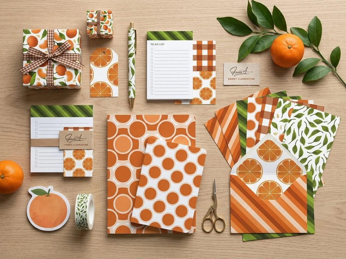 Clementine Art Licensing Pattern for Stationary