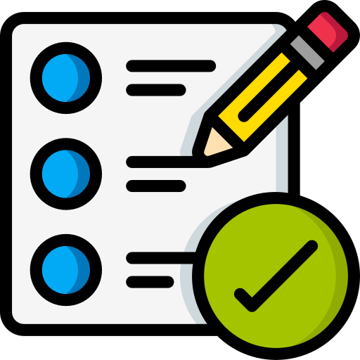 Une illustration d'une liste de contrôle avec un crayon et une coche verte.