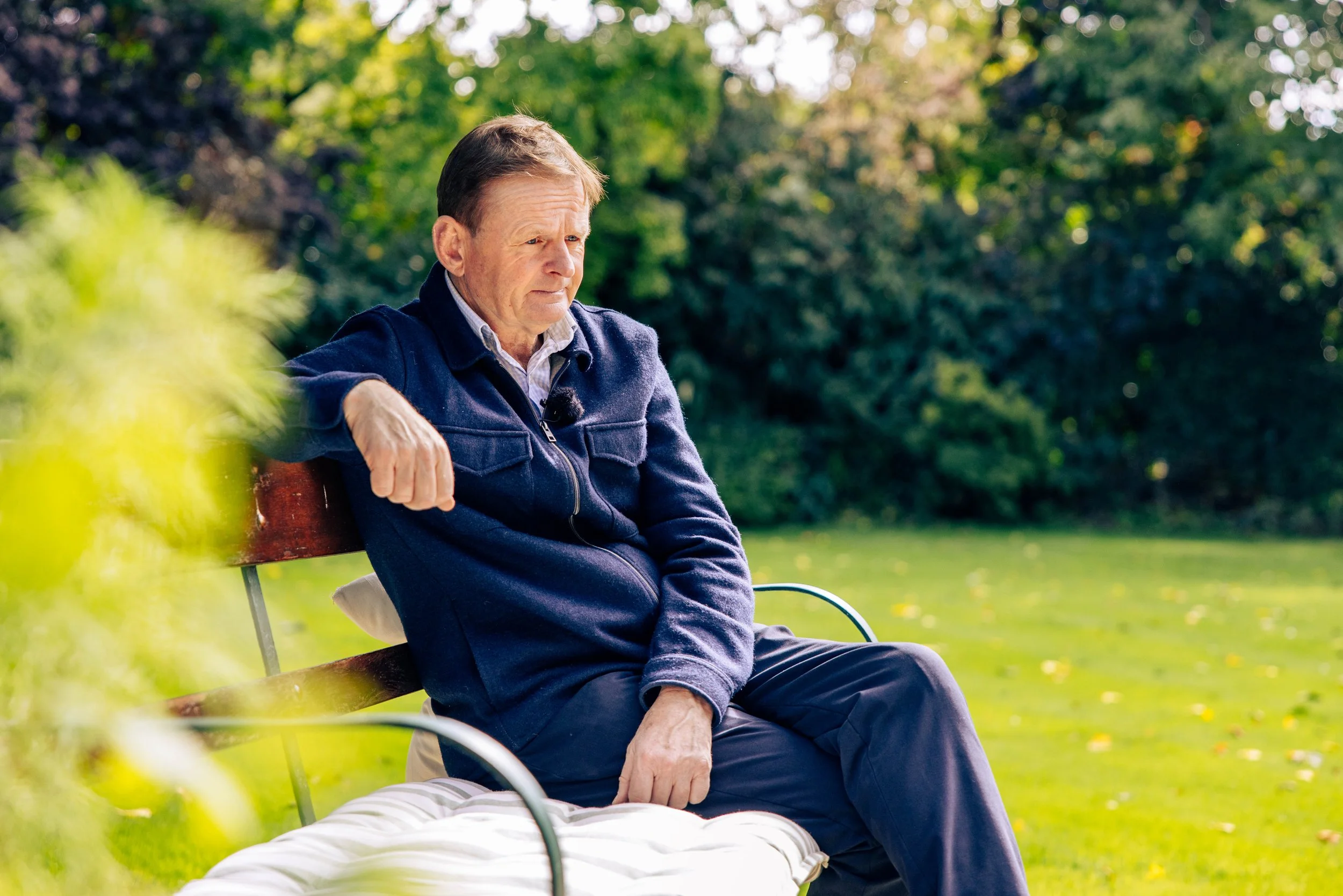 Brentford psychologist Michael Caulfield and his bench