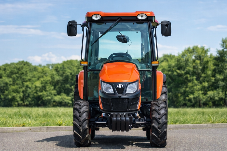 Hinomoto HM-275 con cabina, vista frontale – comfort, sicurezza e prestazioni professionali per ogni lavoro agricolo