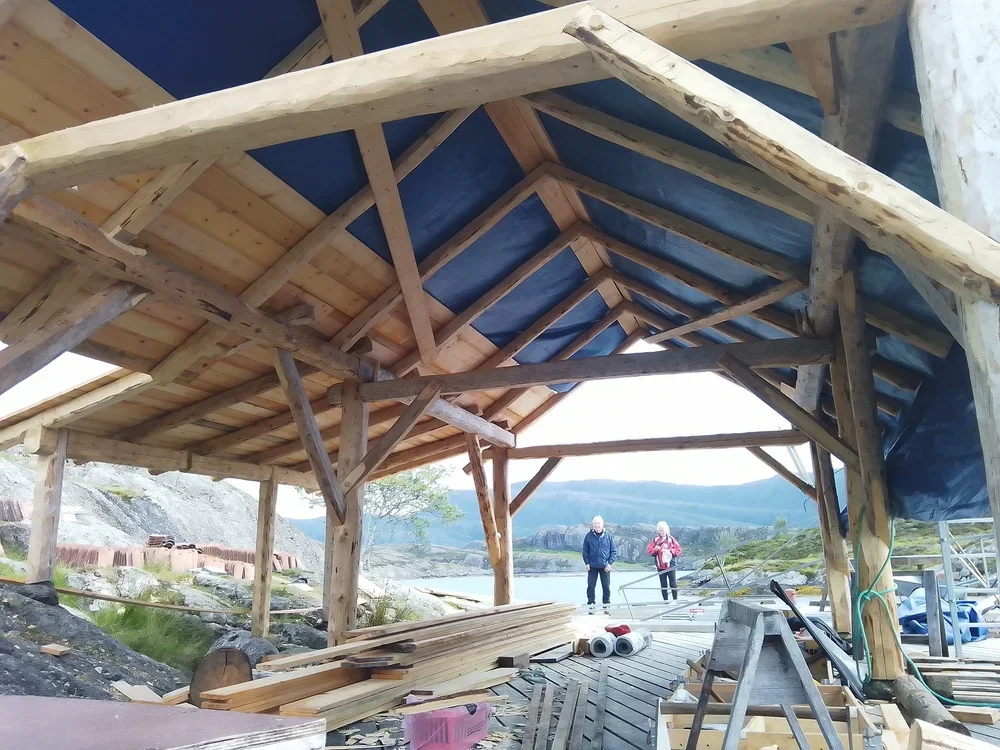 Nybygd grindbygg som kaiskur

