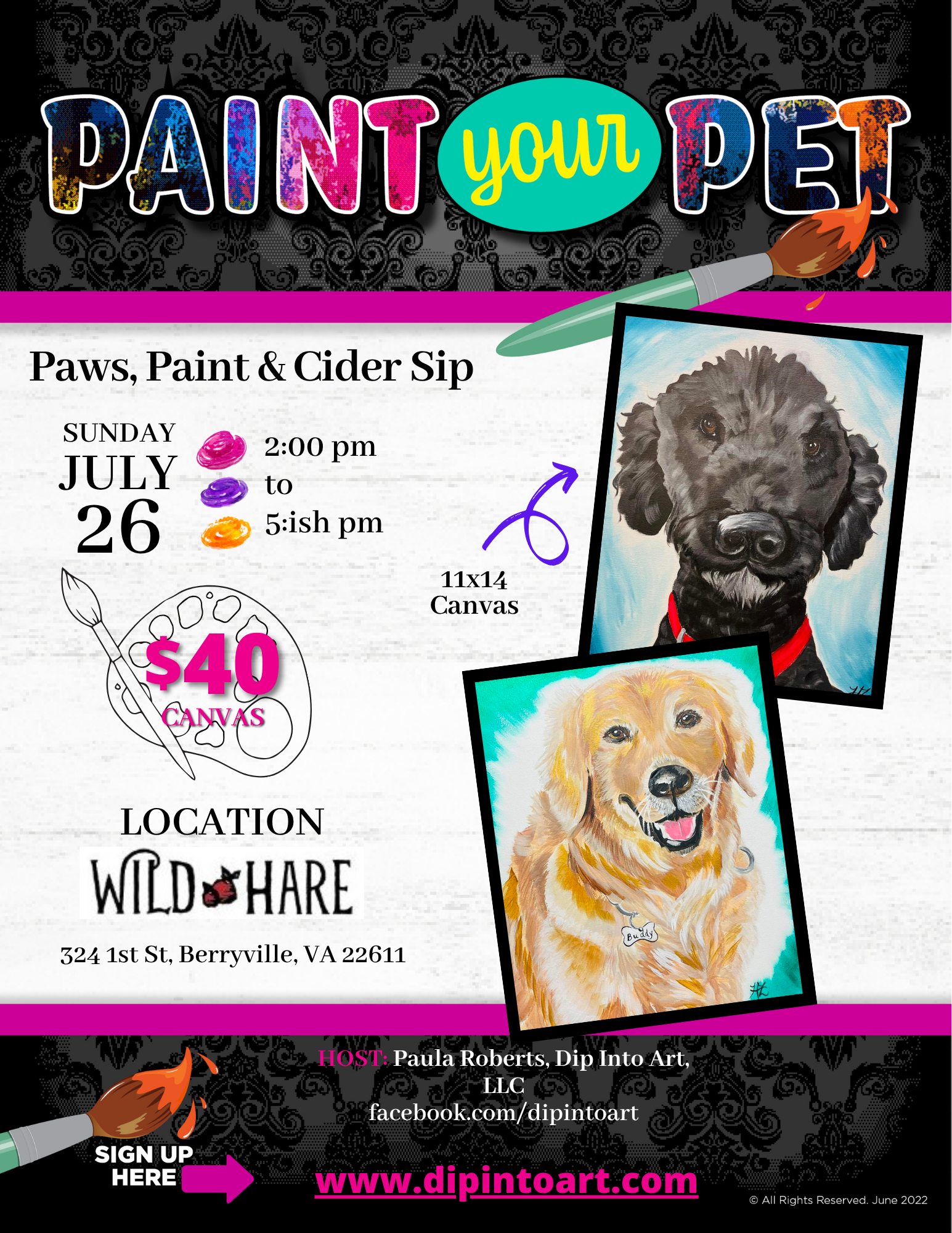 Paws, Paint &amp; Cider: Paint Your Pet 