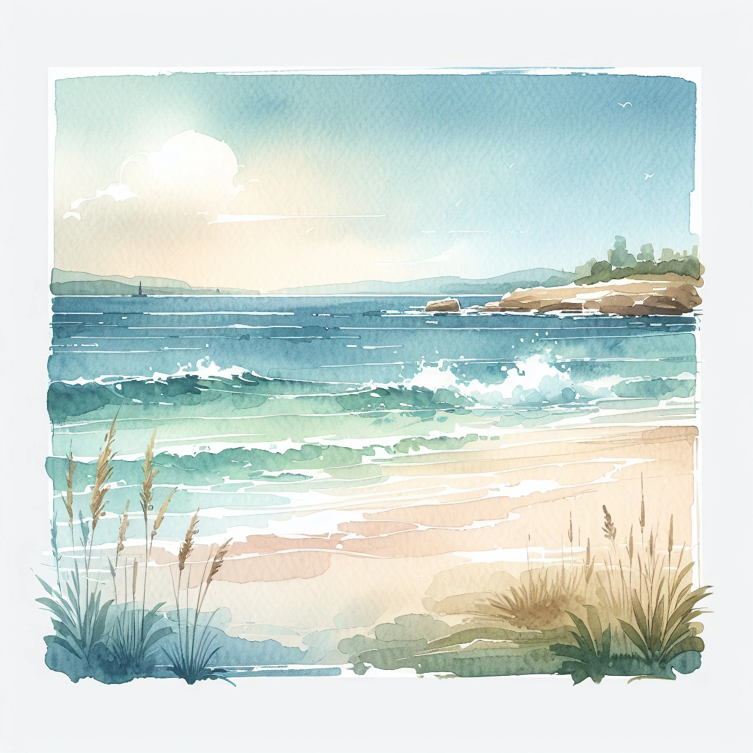 Serene Beach Watercolor | In-Person Watercolor Class