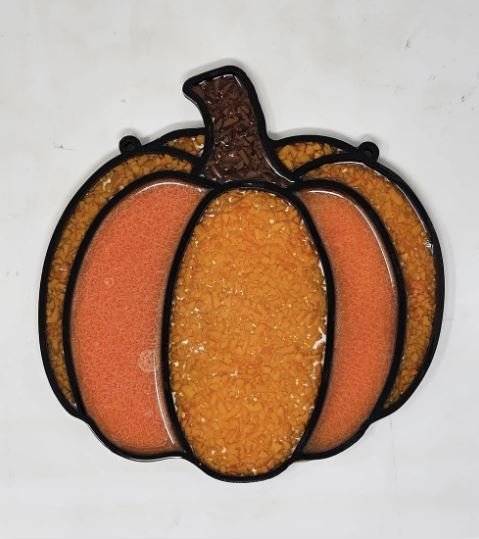 Crushed Stained-Glass Pumpkin/Resin Art