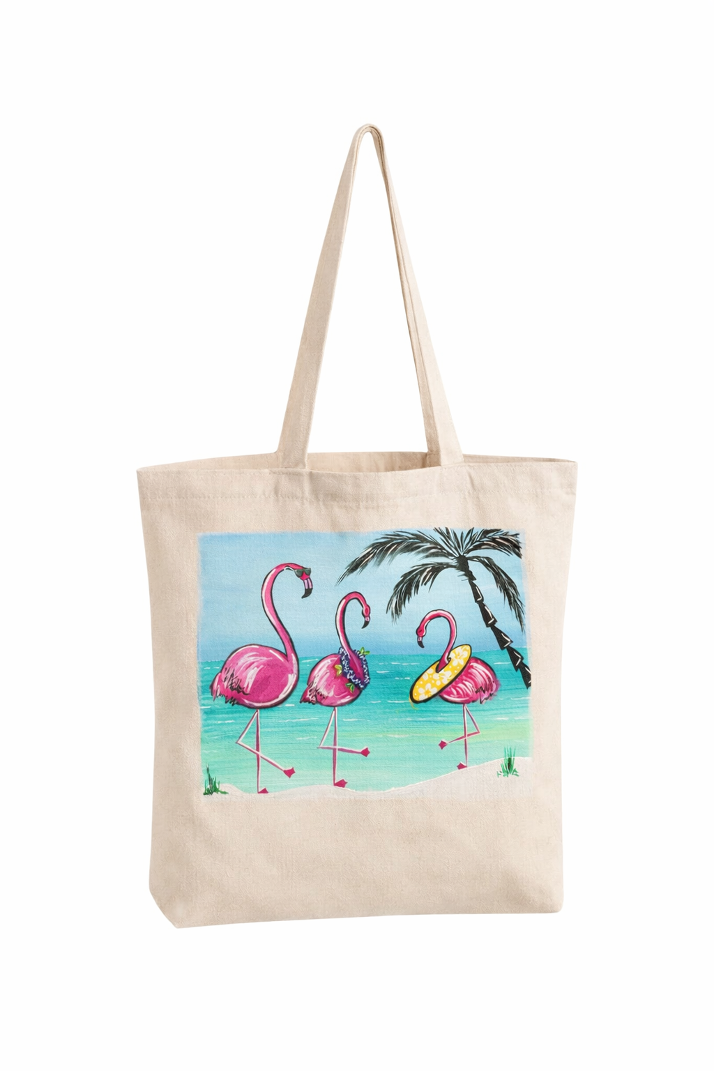 Flamingo Family on Canvas Handled Tote.png