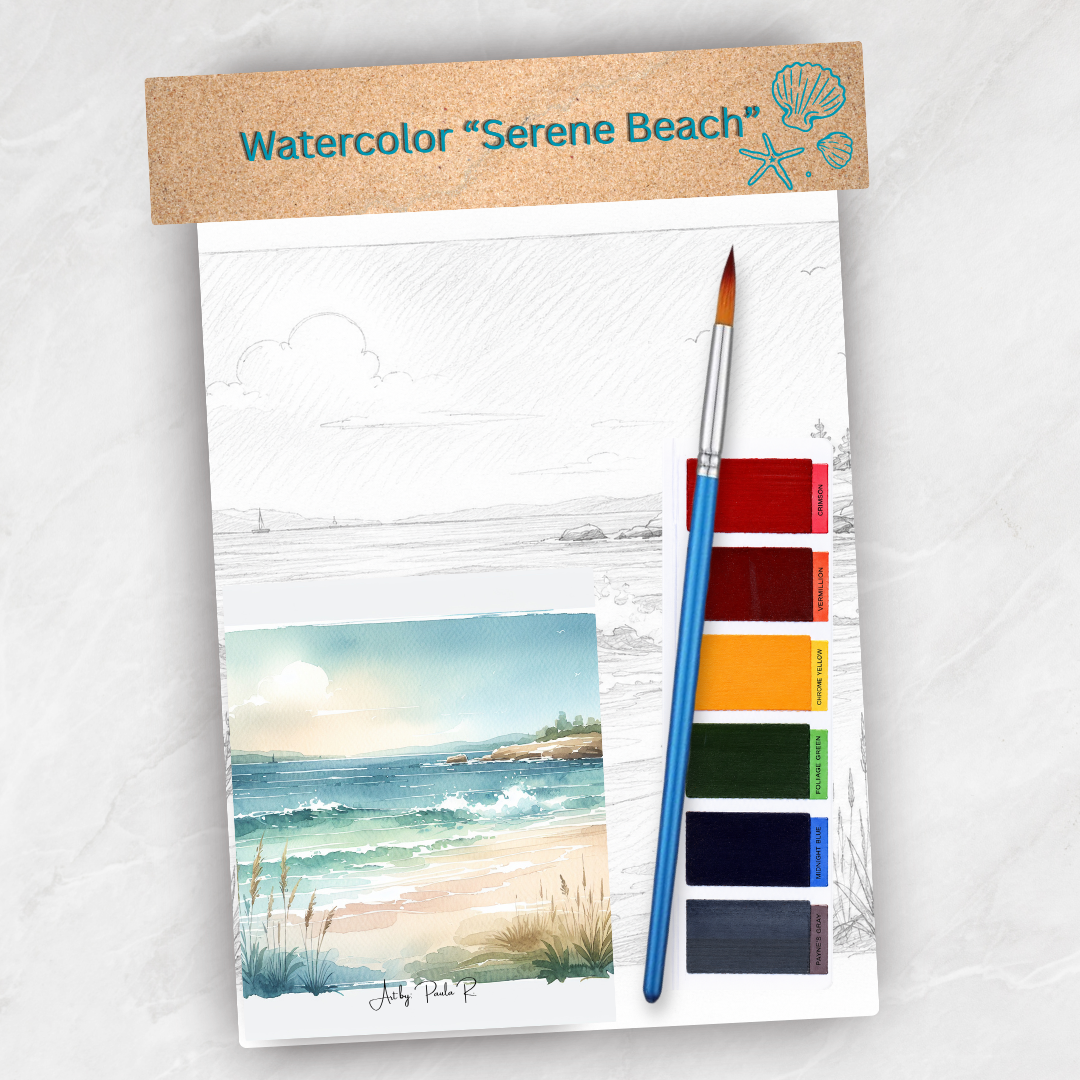 Serene Beach Watercolor DIY Art Kit | Made to Order