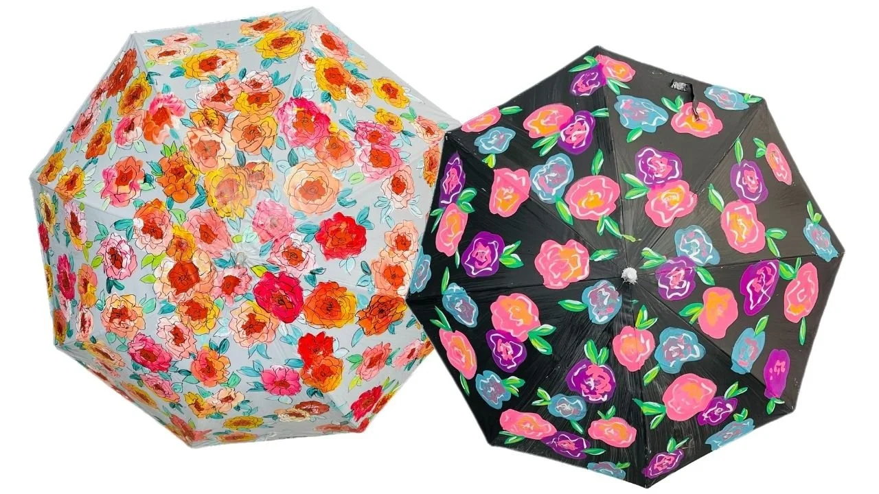 Spring Umbrella - Fabric Painting -