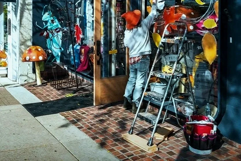 Store Front Window Painting — Dip Into Art, LLC
