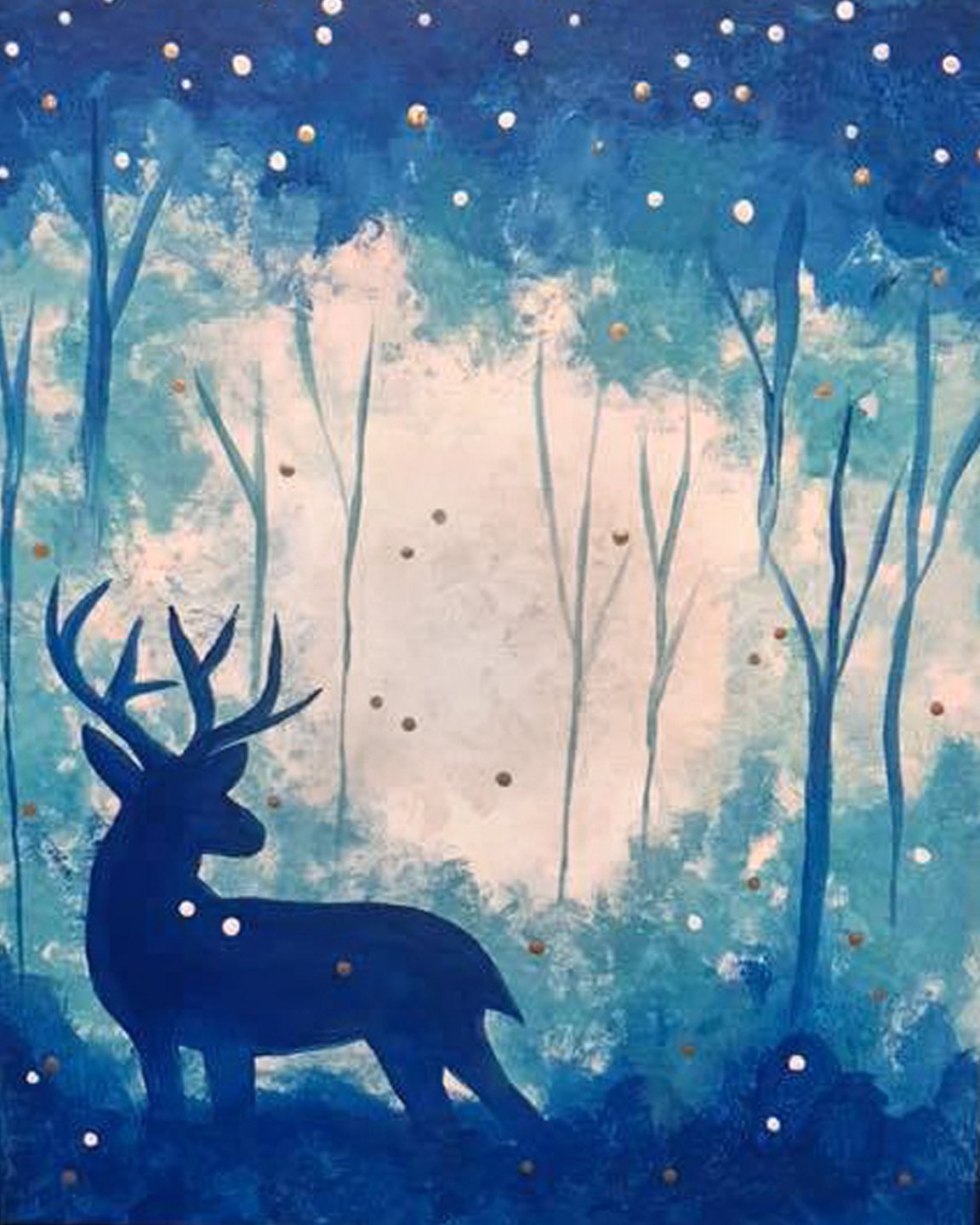 Winter Deer Acrylic Painting ~ In-Person Workshop ~ Date & Time:  Tue, Feb 17, 4:00 PM - 6:00 PM EST