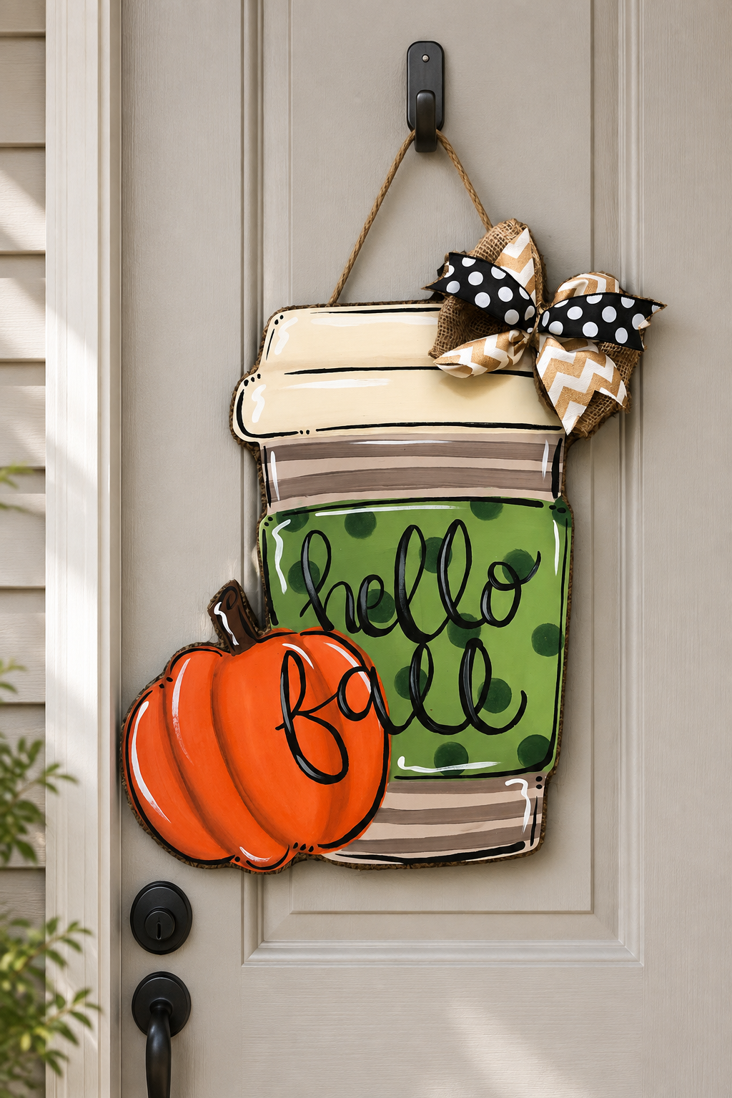 Pumpkin Latte “Hello Fall” Door Hanger Creative Workshop