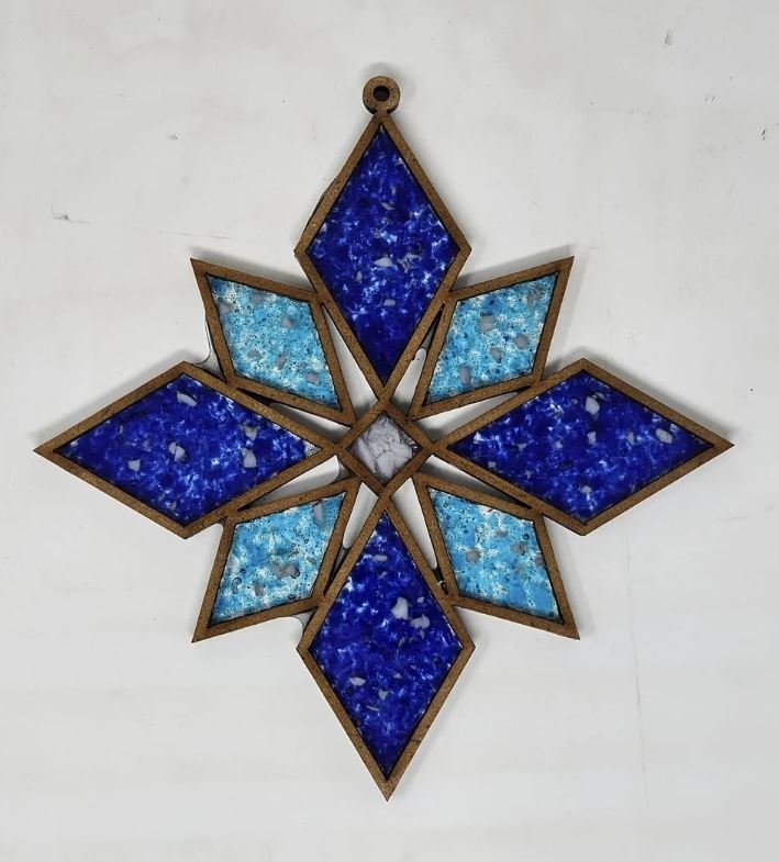 Crushed Stained-Glass Snowflake Resin art ~ In-Person Workshop ~ Date & Time: Tue, January 27th 4:00 PM - 6:00 PM EST