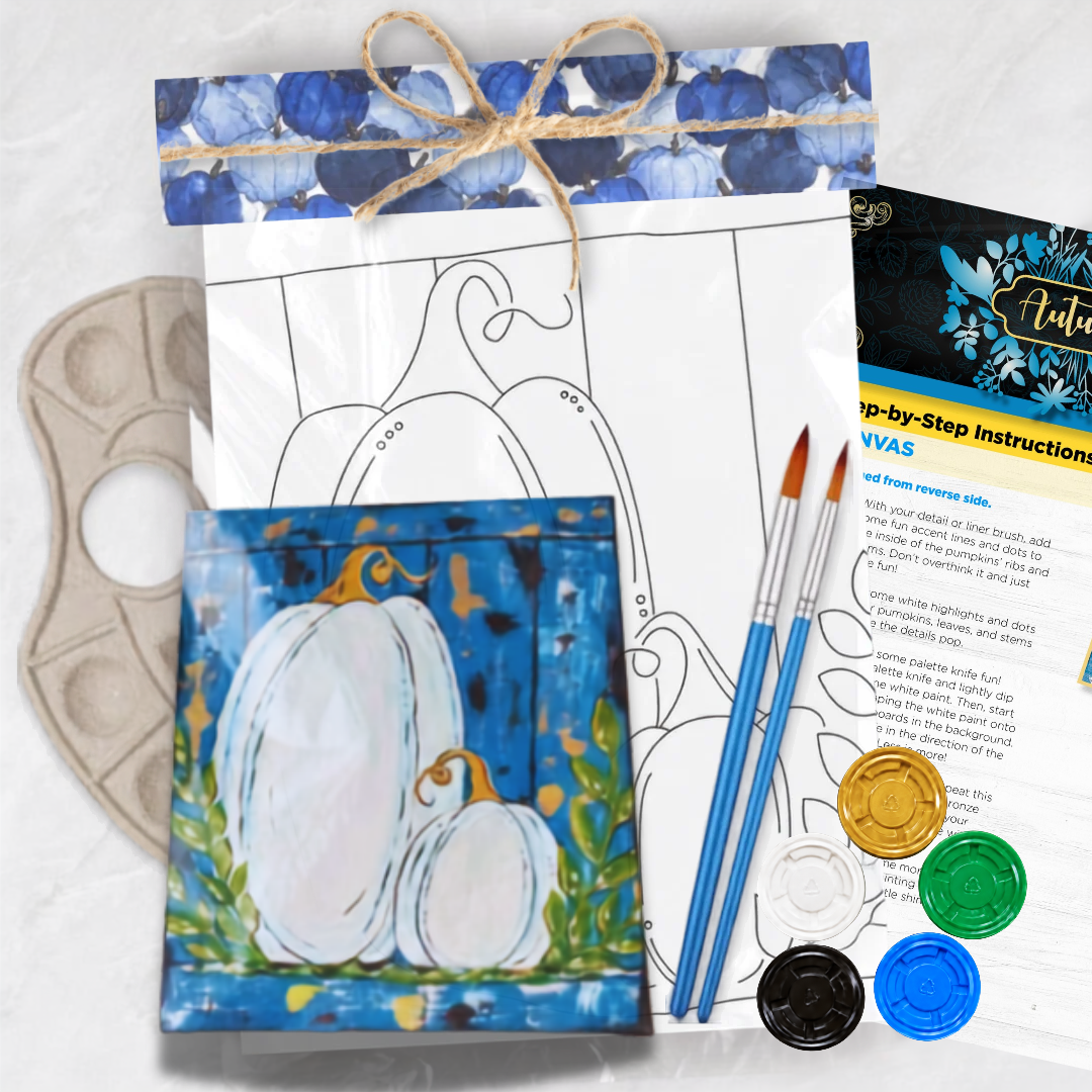 Autumn Blue Pumpkin Acrylic Painting Art Kit *Special Local Pick-up option available*
