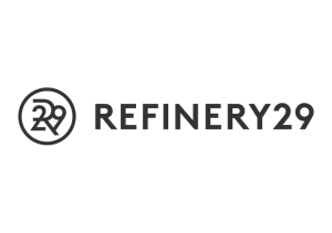 Refinery29 logo with a circular icon and the text 'REFINERY29'