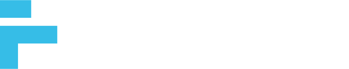 The logo of fetech with a stylized letter 'F' in blue and a wordmark in white on a black background.