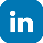 LinkedIn logo with white 'in' on a blue background