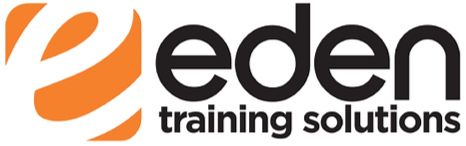 Eden Training Solutions logo with an orange stylized 'e' symbol and black text.