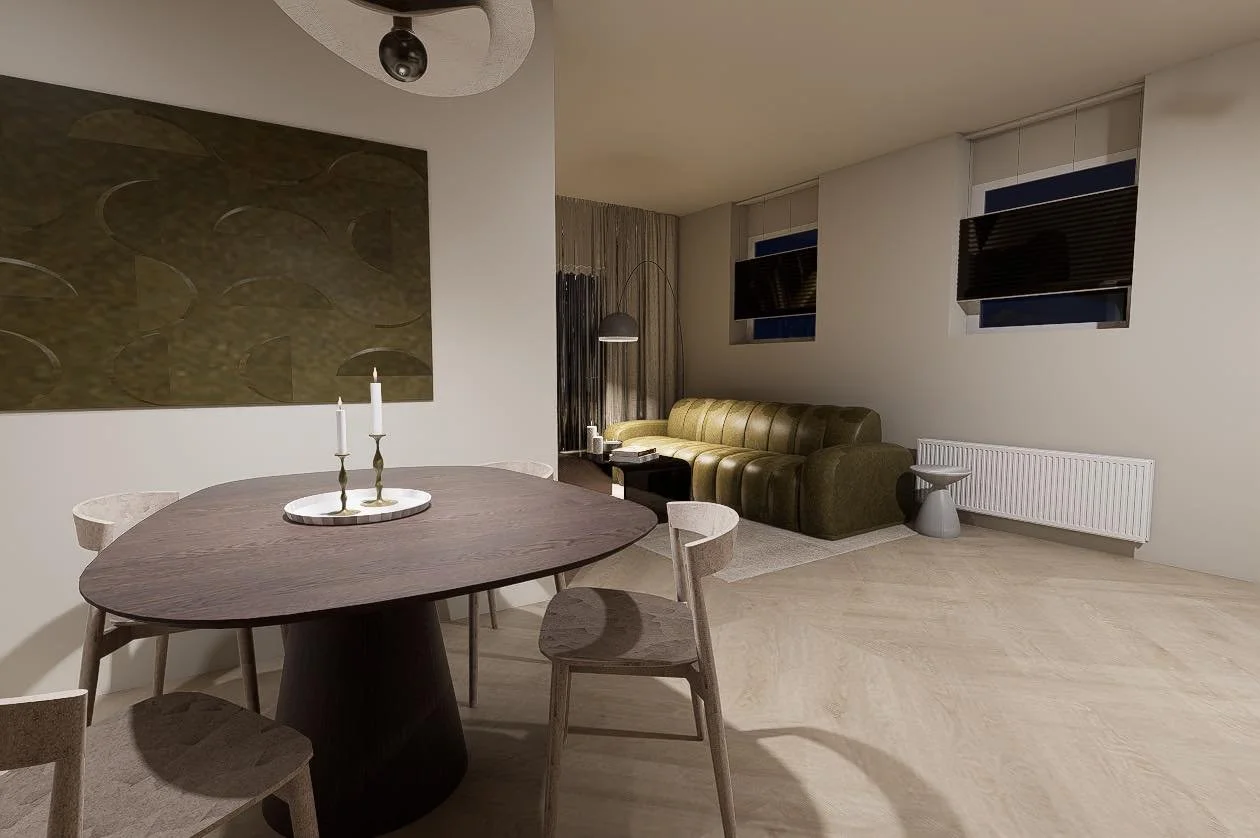 Eerste interieurproject afgerond! 
Zo trots om het resultaat te delen van mijn allereerste interieur opdracht. De klant wilde een eclectische stijl, maar w&eacute;l minimalistisch met rustige tinten en een mooie mix van materialen &mdash; en ik ben s