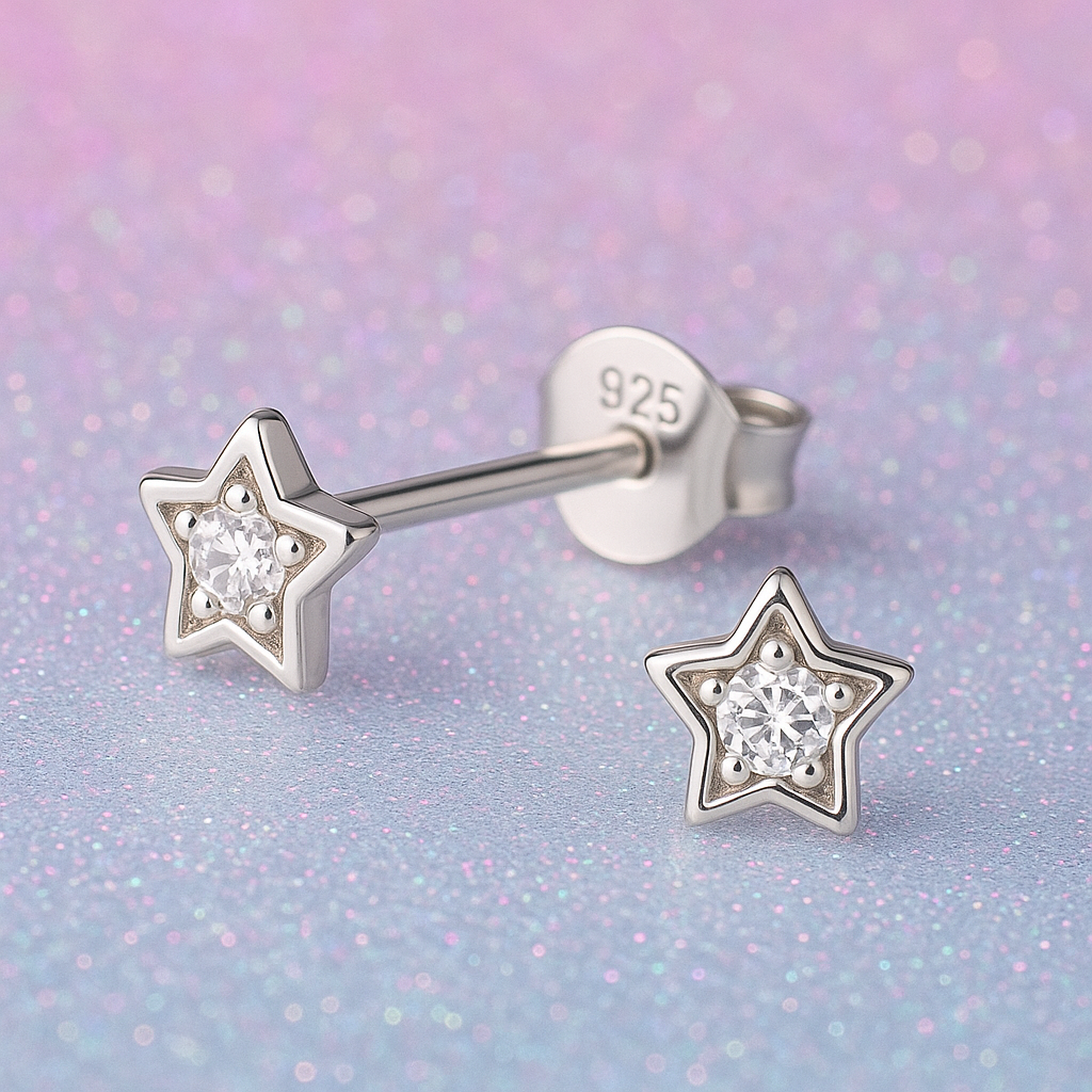 Tiny Star Stud Earrings | 3.5mm Sterling Silver