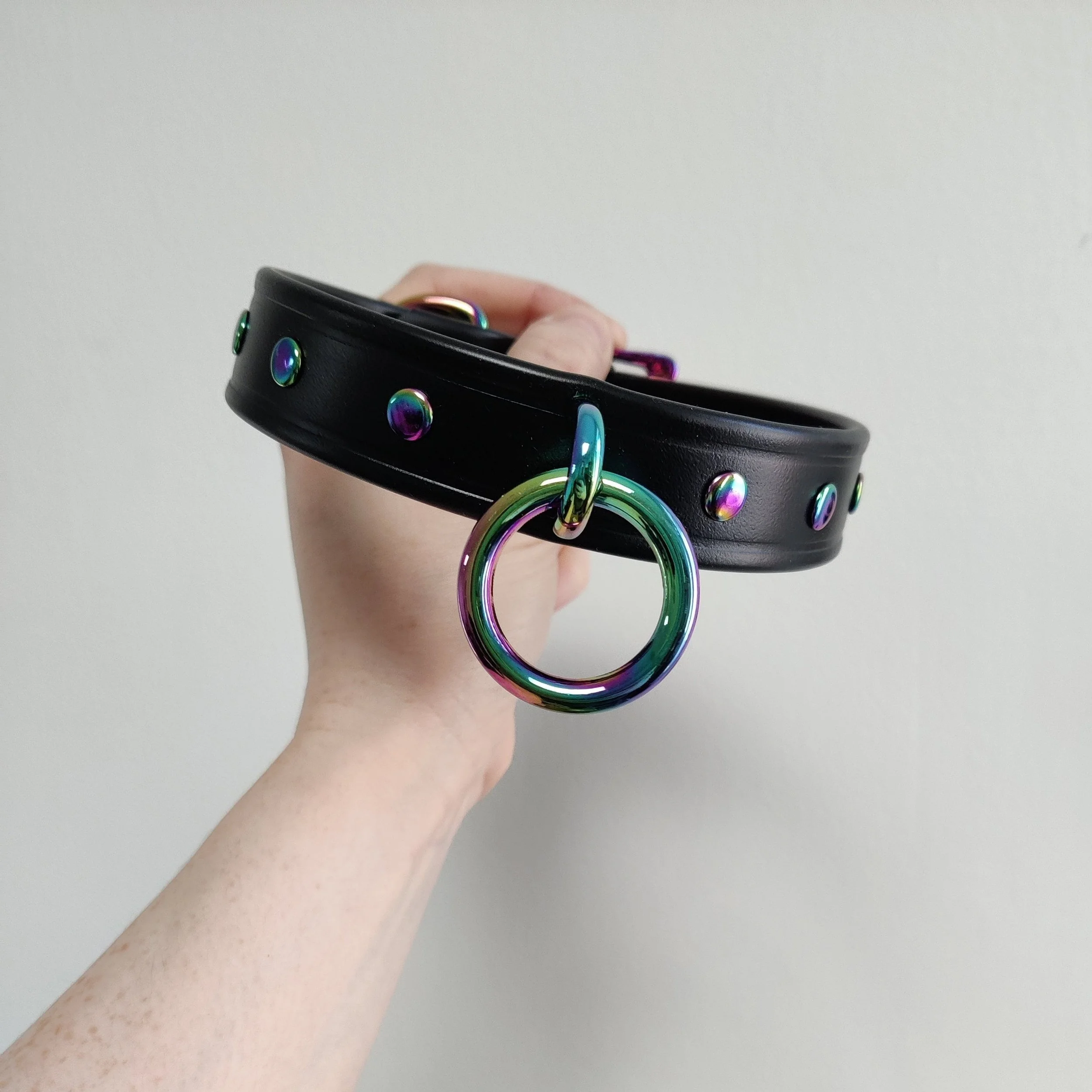 Stud O Ring Collar: Vegan Friendly, Choice of Strap Colours and Hardware