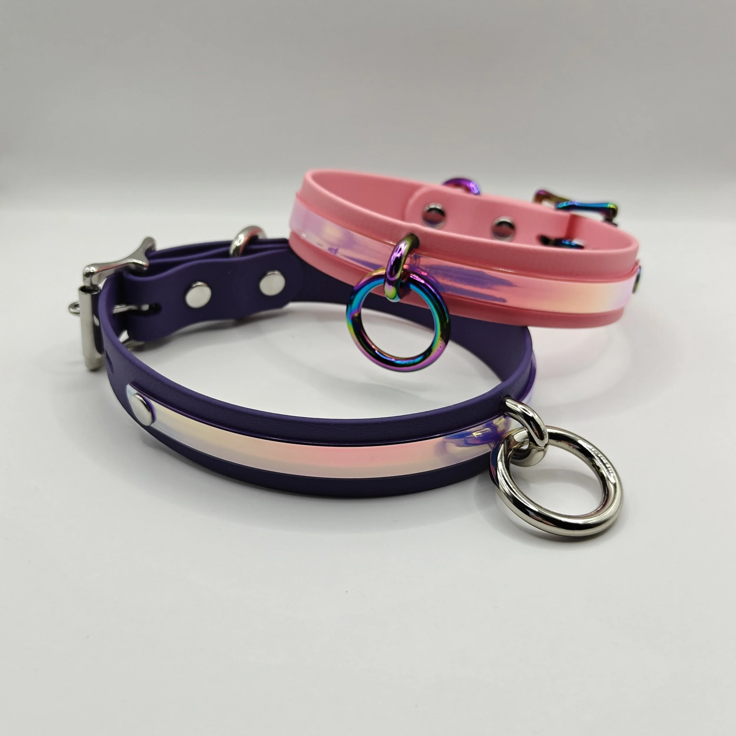 Iridescent O Ring Collar / Choker: Vegan Friendly