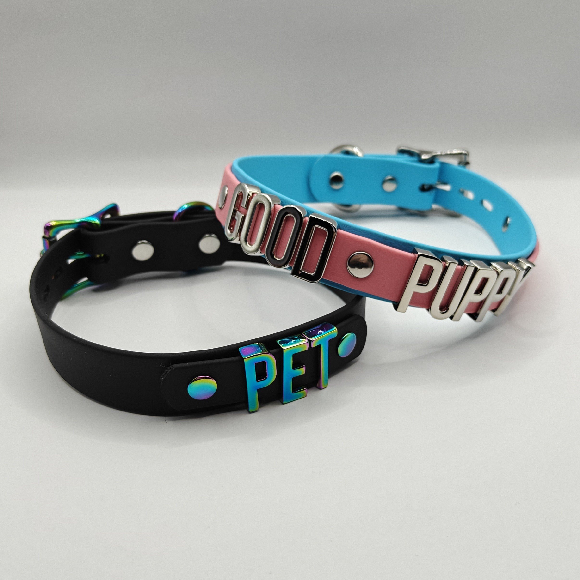 Letter Collar: Choice of Letters and Colour Straps, Vegan Friendly