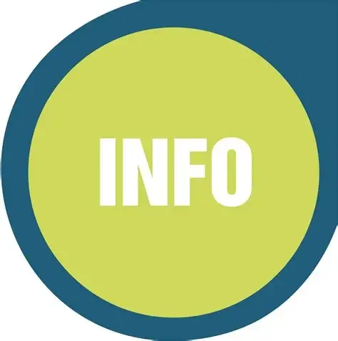Green circle with the word 'INFO' in white, surrounded by a dark blue border.