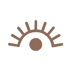 Stylized sun with a semi-circle and radiating lines.