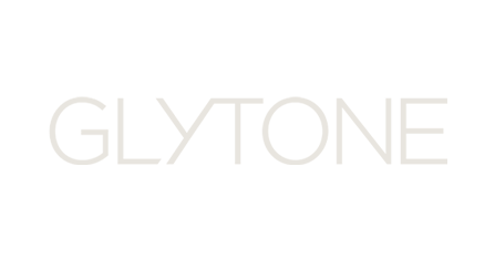 Glytone logo on a black background