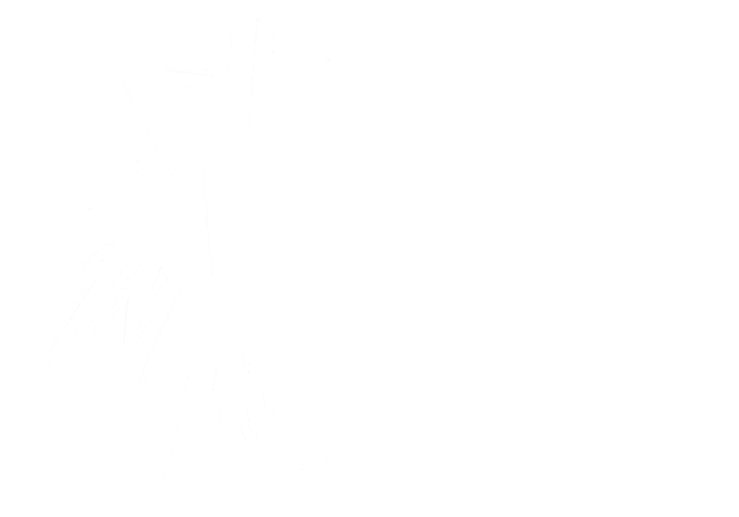 White outline of multiple overlapping stars on a black background.