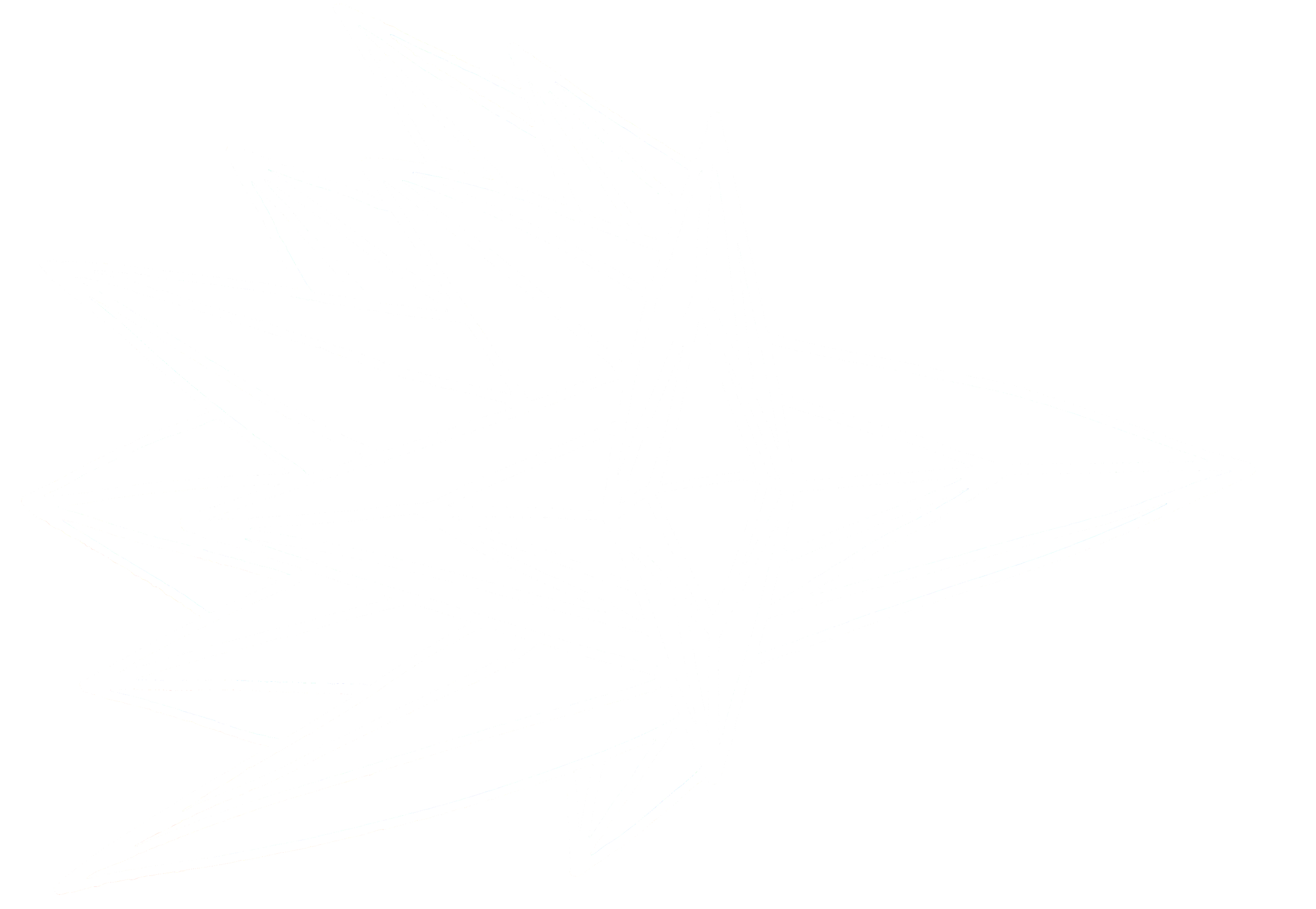 Outline drawing of a star with multiple pointed and layered geometric shapes, on a black background.