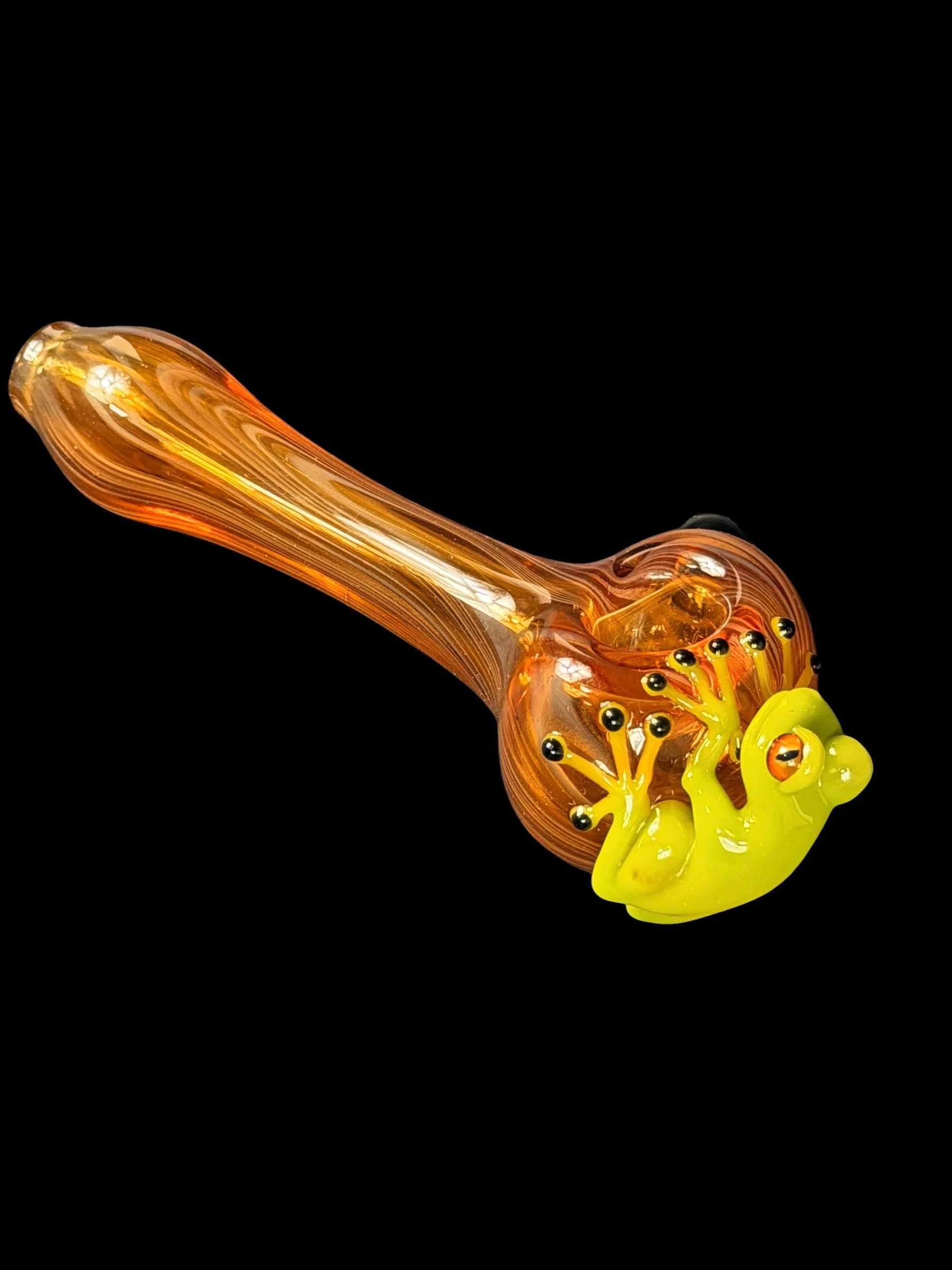 Blinking Frog On wood Grain Spoon