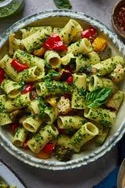 Basil pesto pasta with grilled vegetables (by the pound)