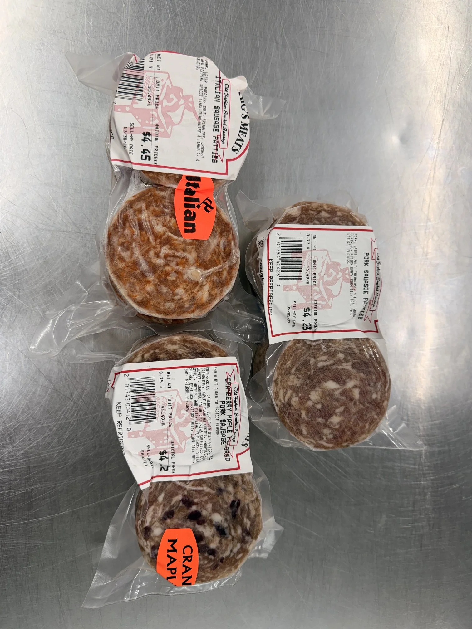 PORK SAUSAGE PATTIES-*$4.59/LB*