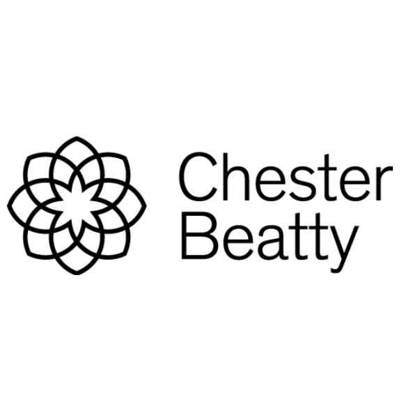 Logo with a geometric flower design and the text 'Chester Beatty'.