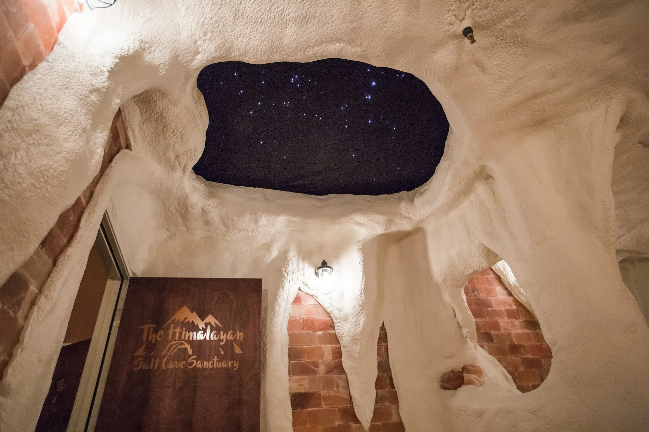 view of door and ceiling of himalayan salt cave