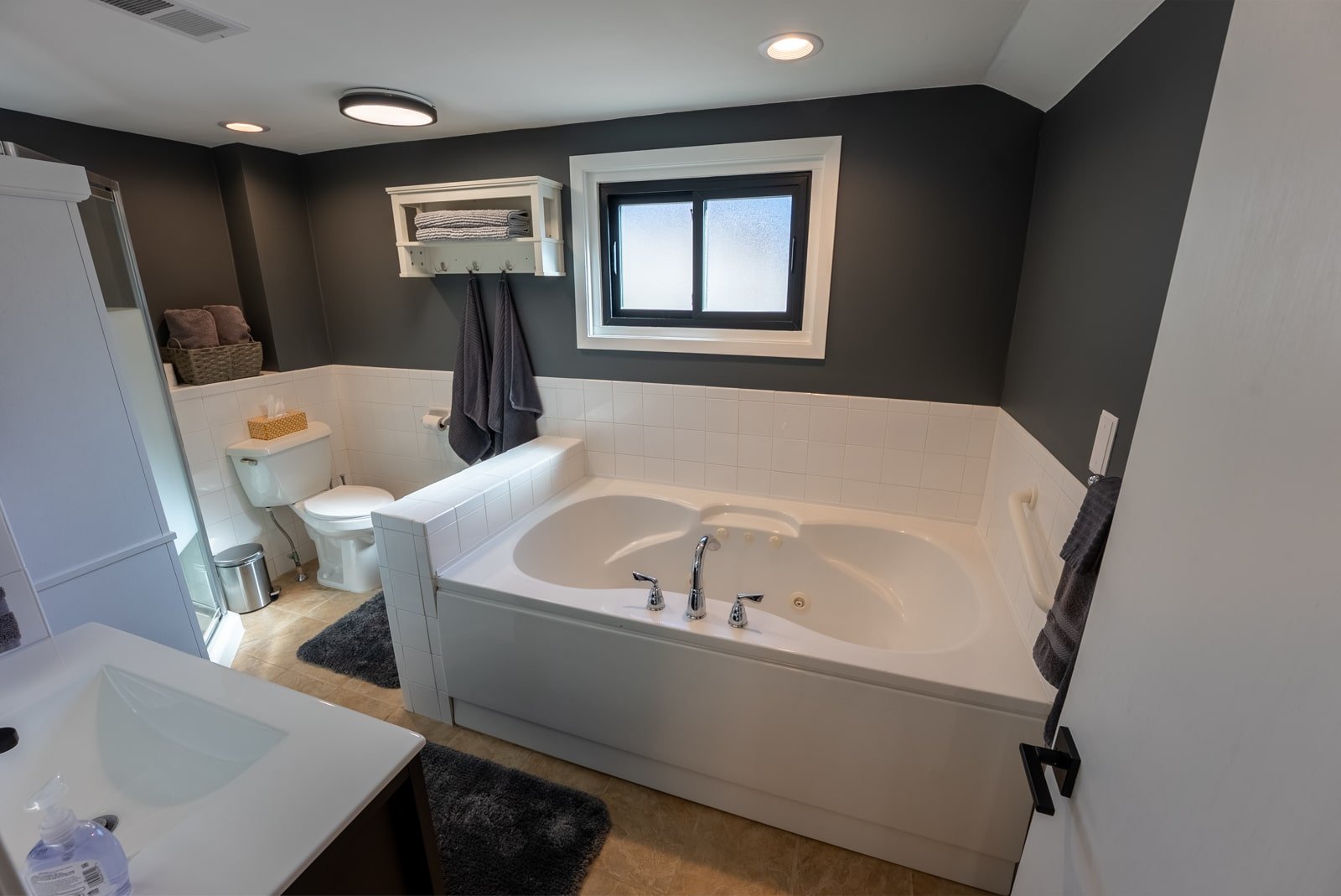 Bathroom with jetted tub in The Donovan home
