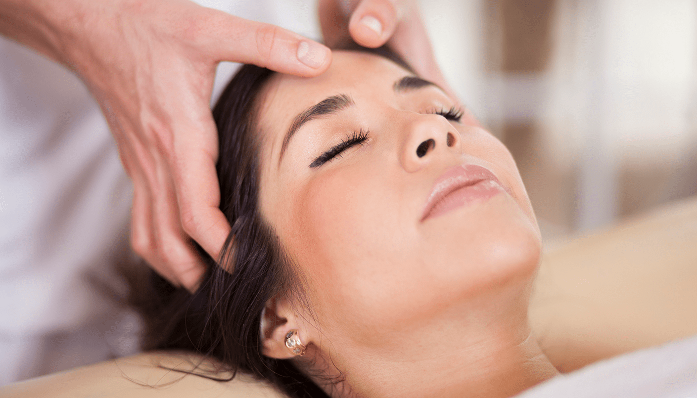 woman receiving self renewal facial